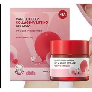 Camellia Deep Collagen V Lifting Gel Mask 4EA & Firming Cream K-Beauty Set